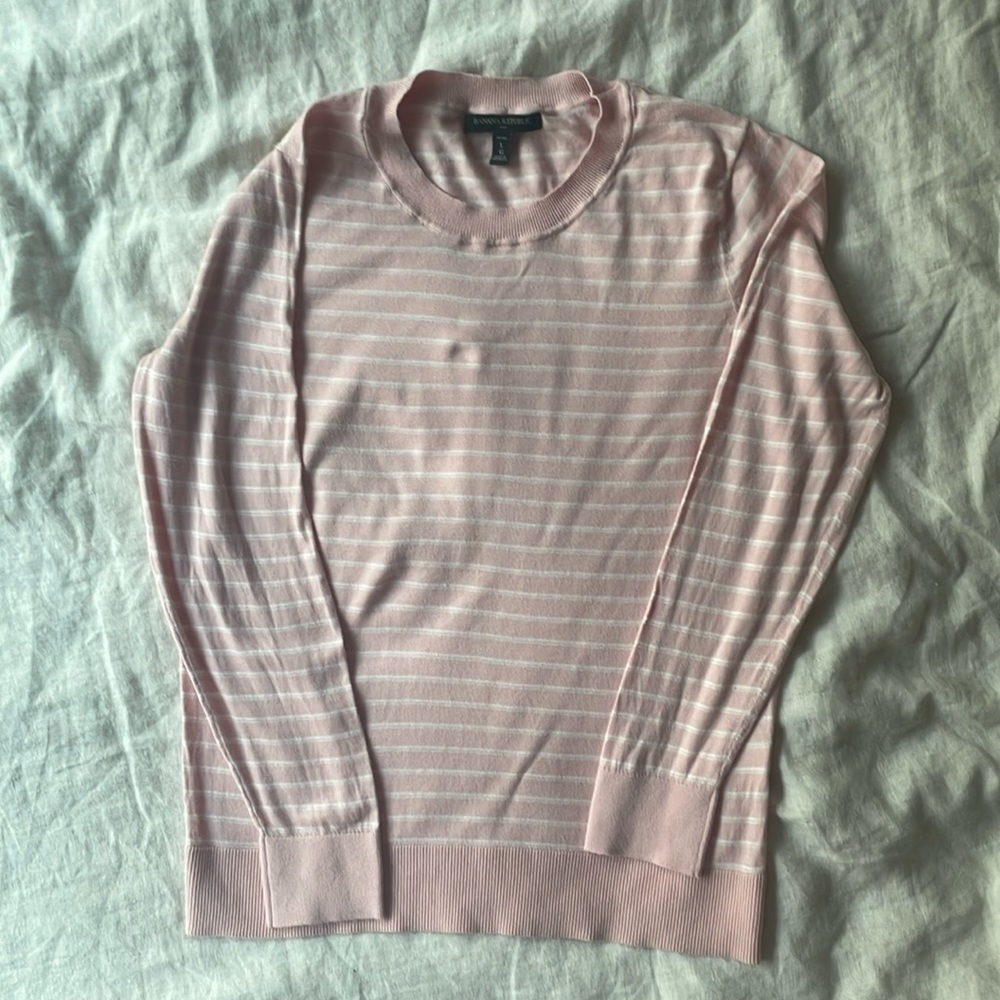Striped Banana Republic Pink Sweater